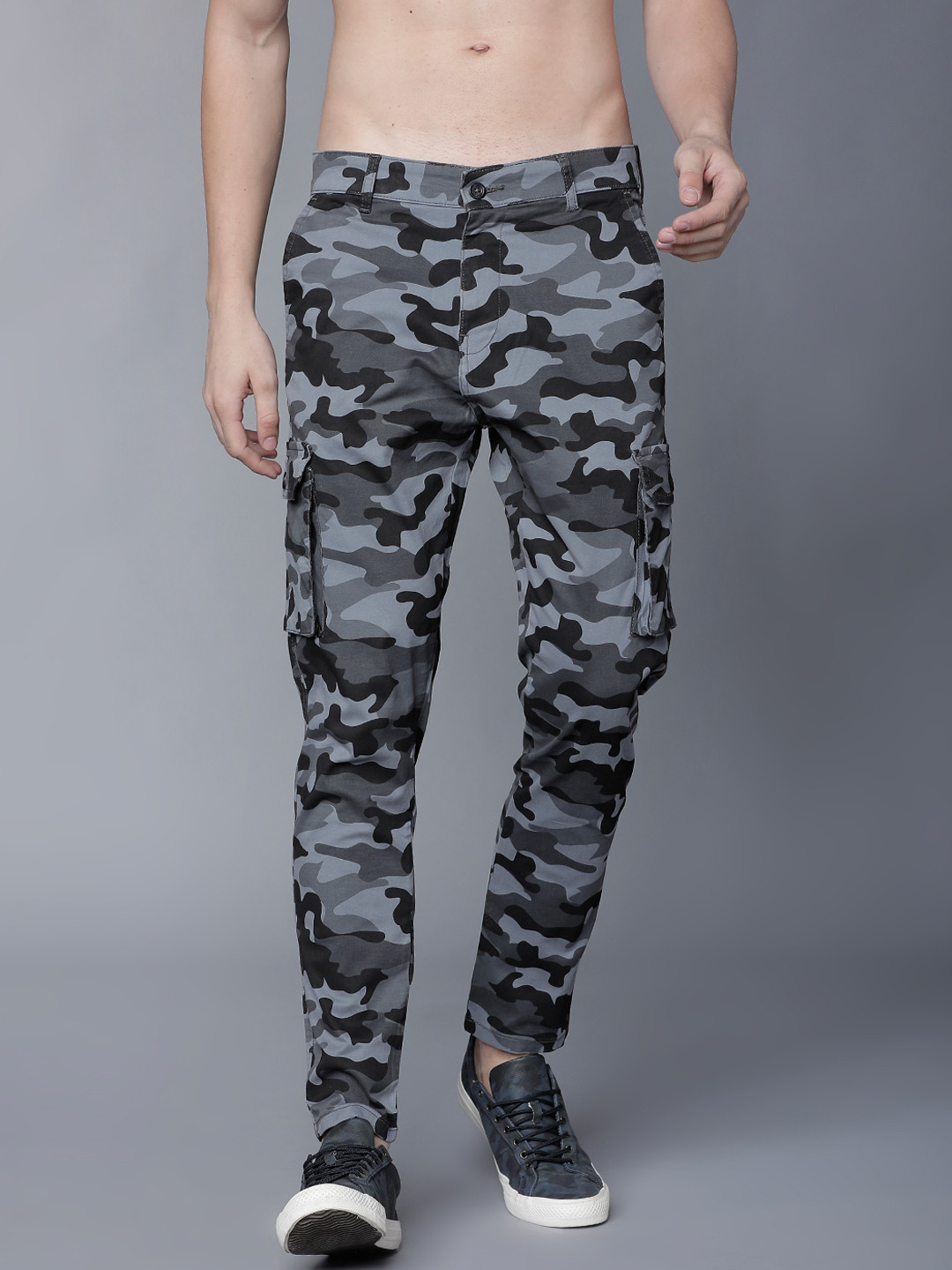 Buy HIGHLANDER Men Grey Slim Fit 