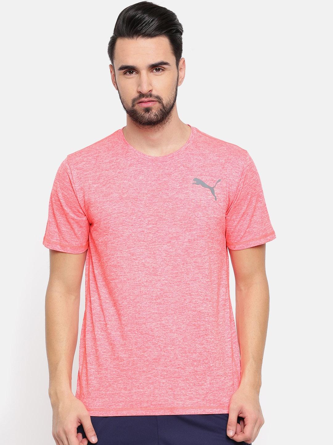 Buy Puma Men Pink Solid ESSENTIAL PURETECH T Shirt - Tshirts for Men  8161003 | Myntra