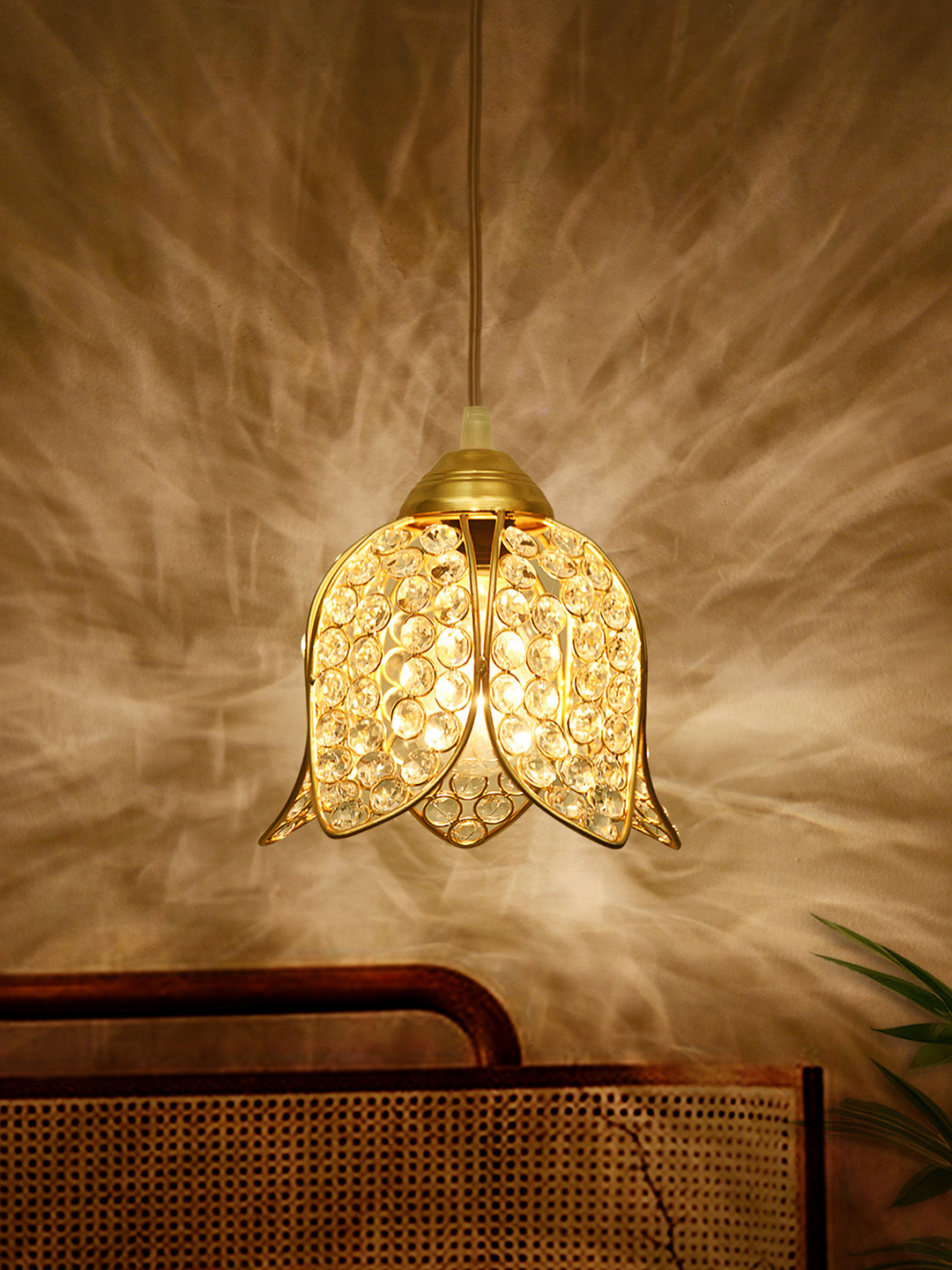 Homesake Gold-Toned Textured Hanging Light