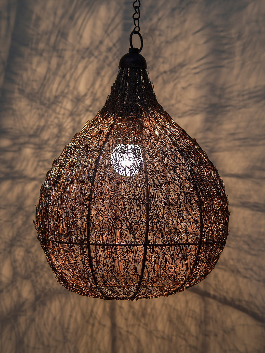 Homesake Copper-Toned Self Design Hanging Light