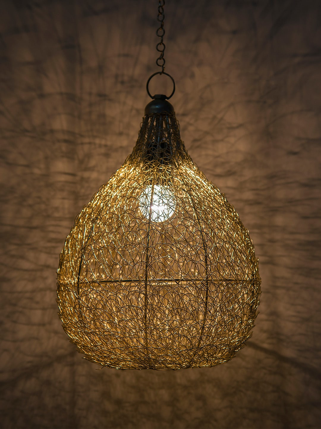 Homesake Gold-Toned Textured Hanging Lamp