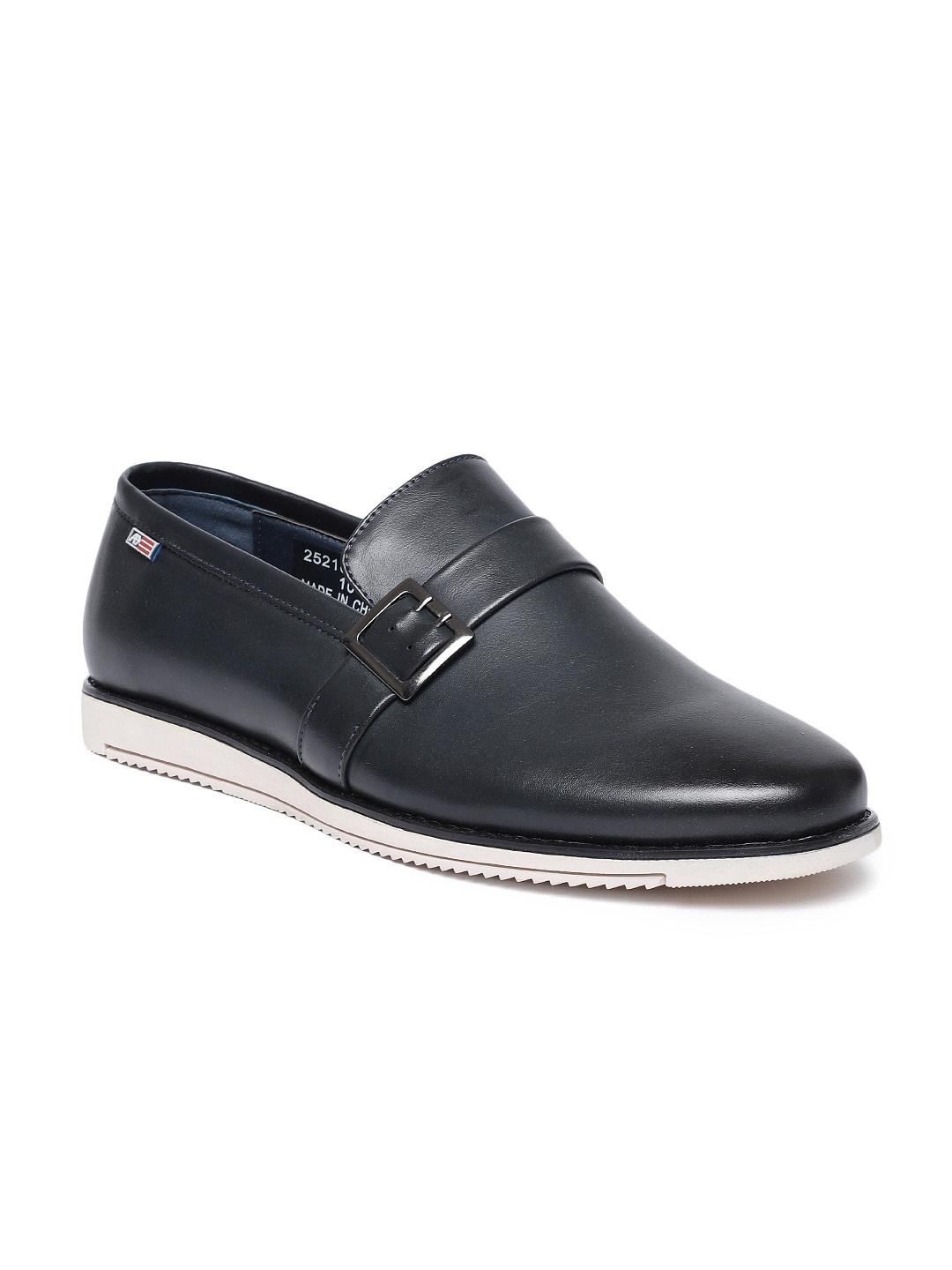 Buy Arrow Men Navy Blue Semi Formal Leather Slip On Shoes - Formal ...