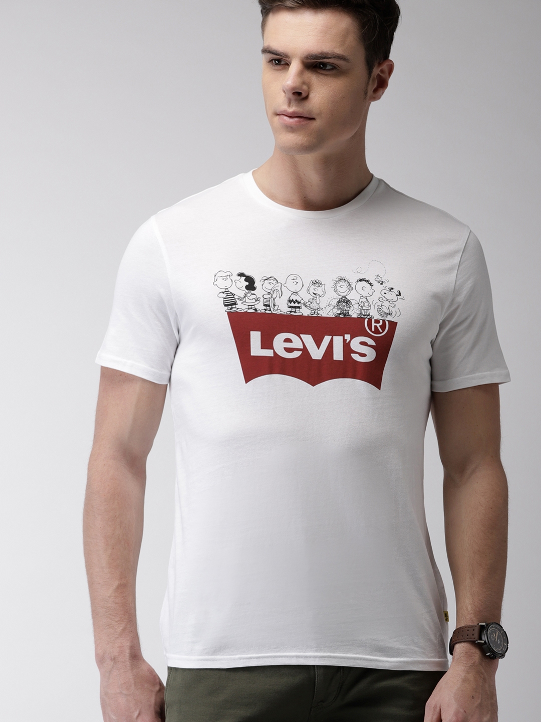 levis mens white t shirt