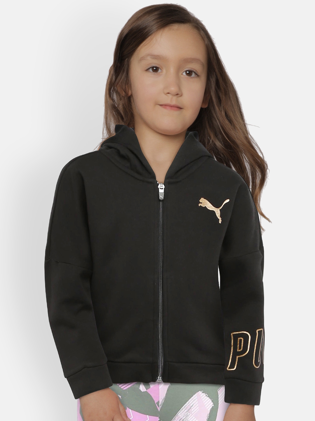 girls black hooded sweatshirt