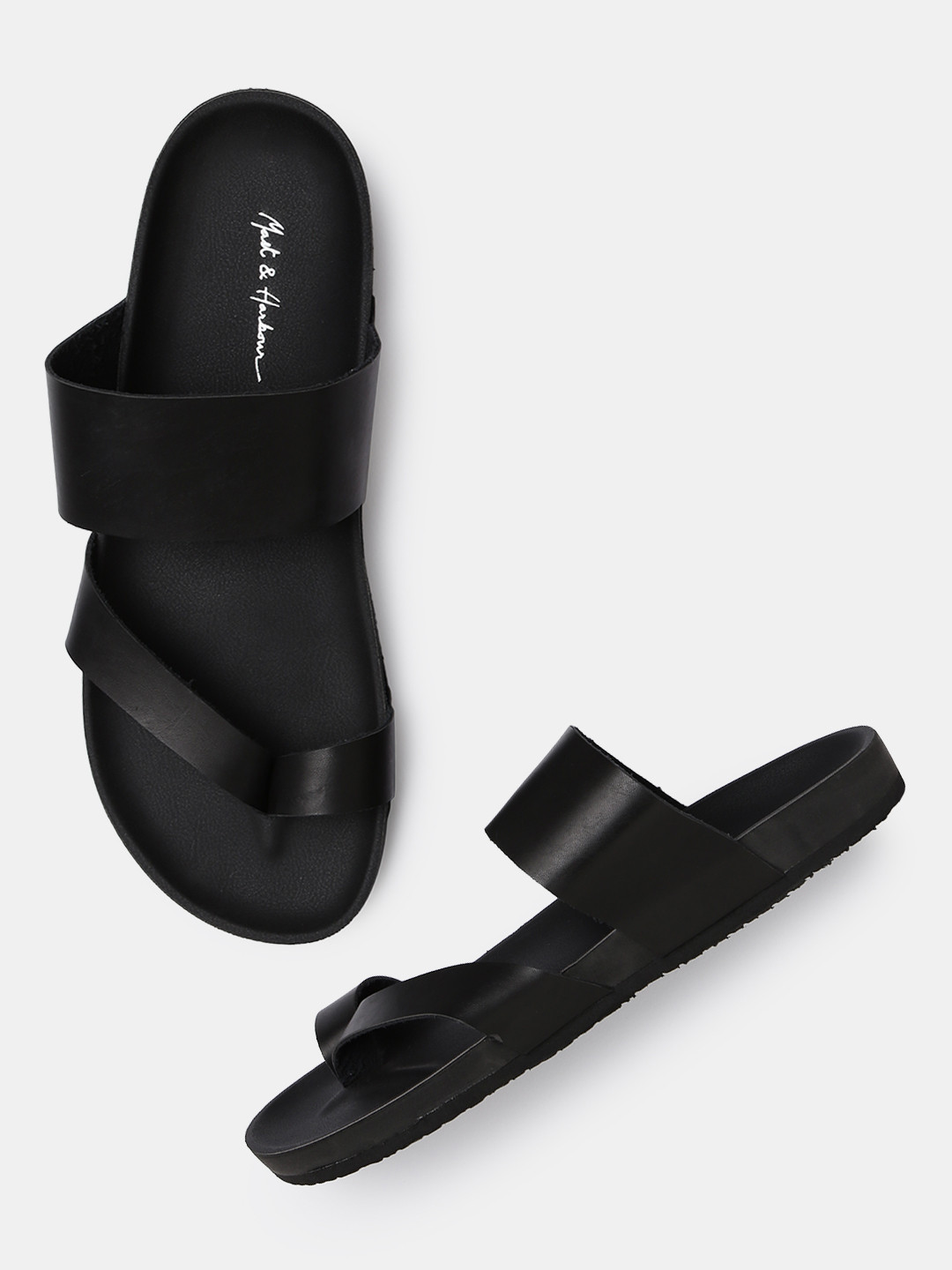 Buy Mast u0026 Harbour Men Black Sandals - Sandals for Men 8221583 | Myntra