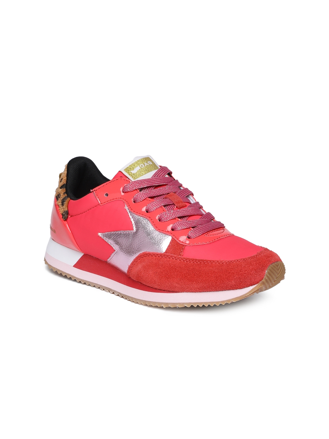 Coral color sneakers top