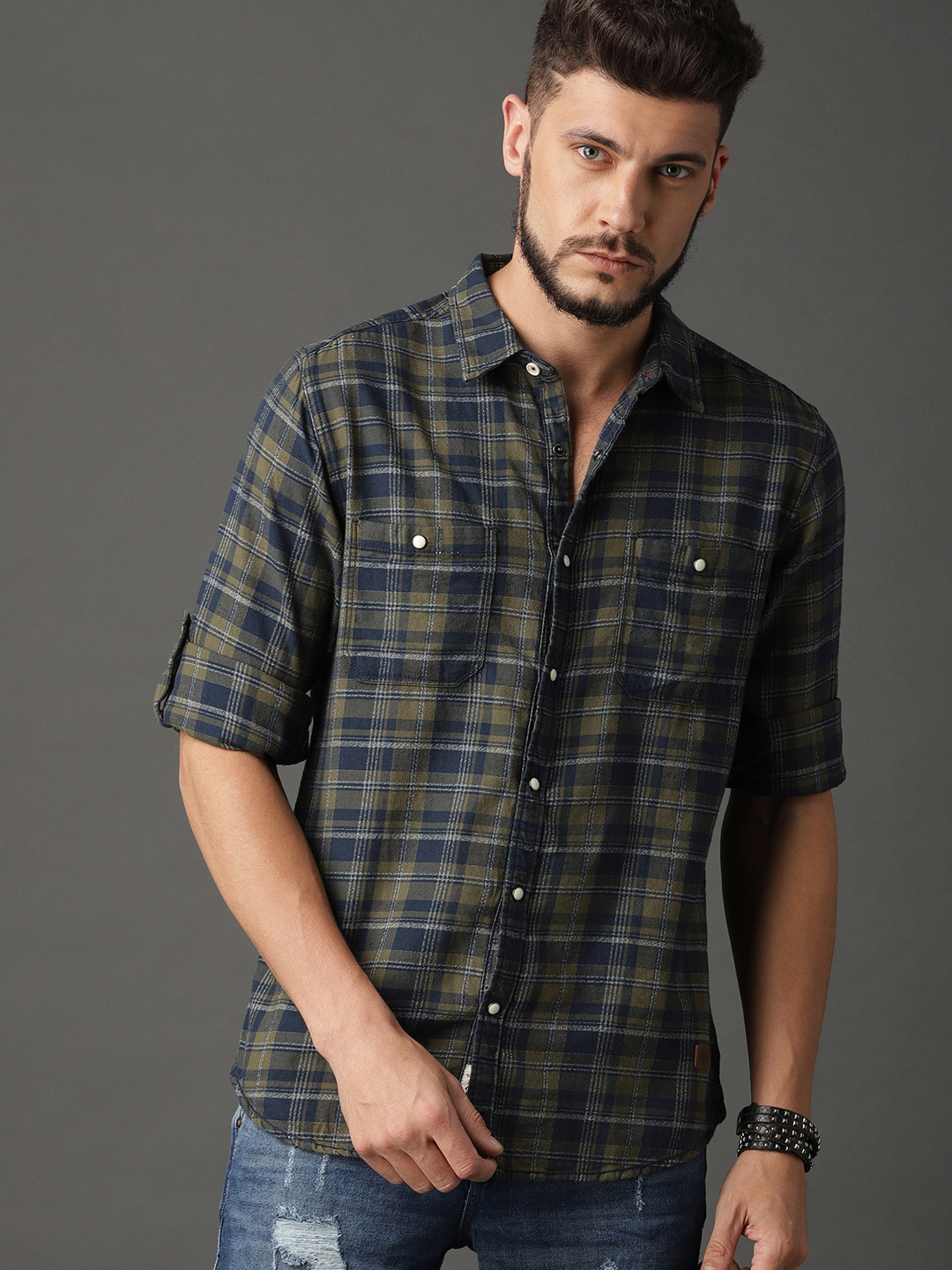 Olive blue colour shirt clearance