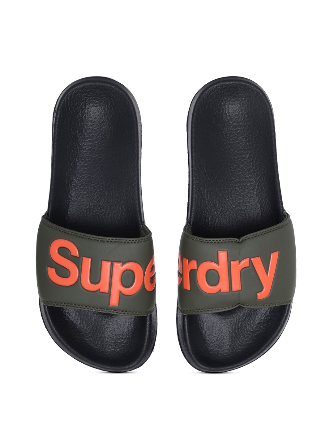 Superdry Men Black & Olive Green Printed Sliders - Flip Flops for Men | Myntra