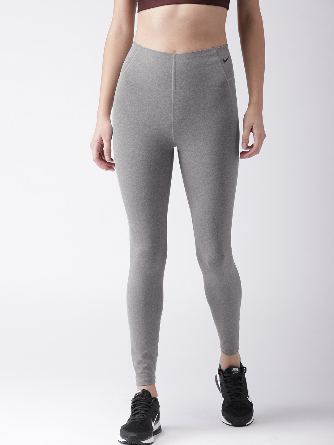 Buy Nike Women Grey Solid Tight Fit AS 
