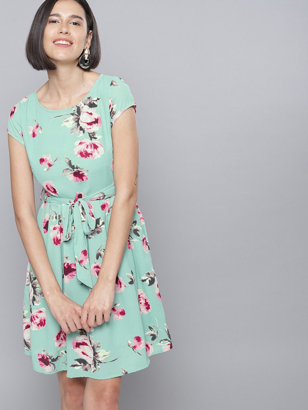 Tokyo Talkies Women Green Printed Fit 