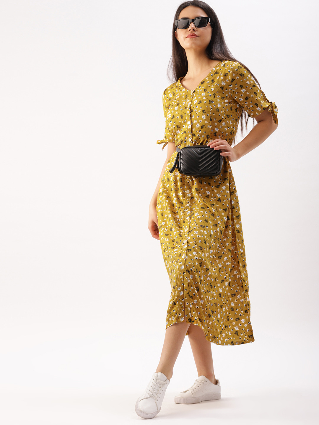 yellow print dresses
