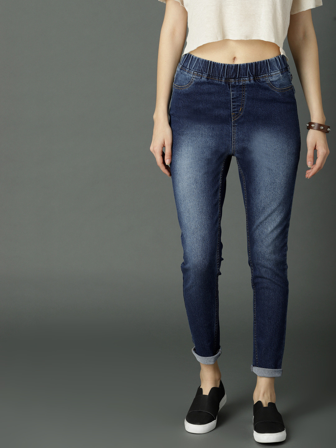 Buy Roadster Women Blue Faded High Rise 