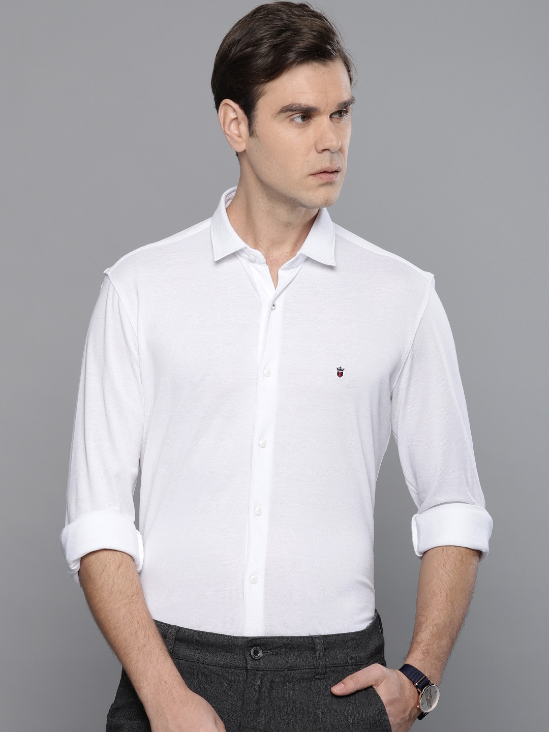 Louis Philippe Men's Printed Regular Fit T-Shirt (LPKWMRGBM29525_White_L) :  : Clothing & Accessories