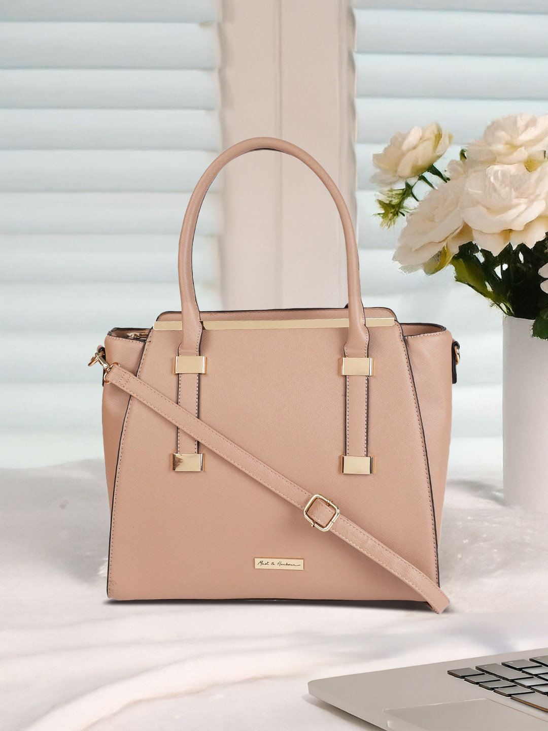 Mast & Harbour Pink Blush Solid Shoulder Bag