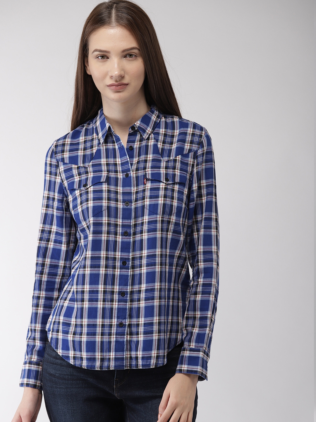 levis check shirt womens