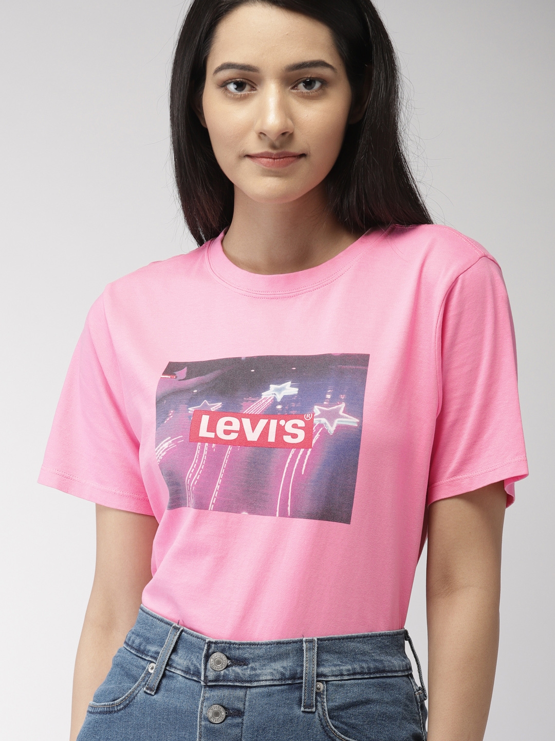 Buy Levis Women Pink Printed Round Neck T Shirt - Tshirts for Women 8315481  | Myntra