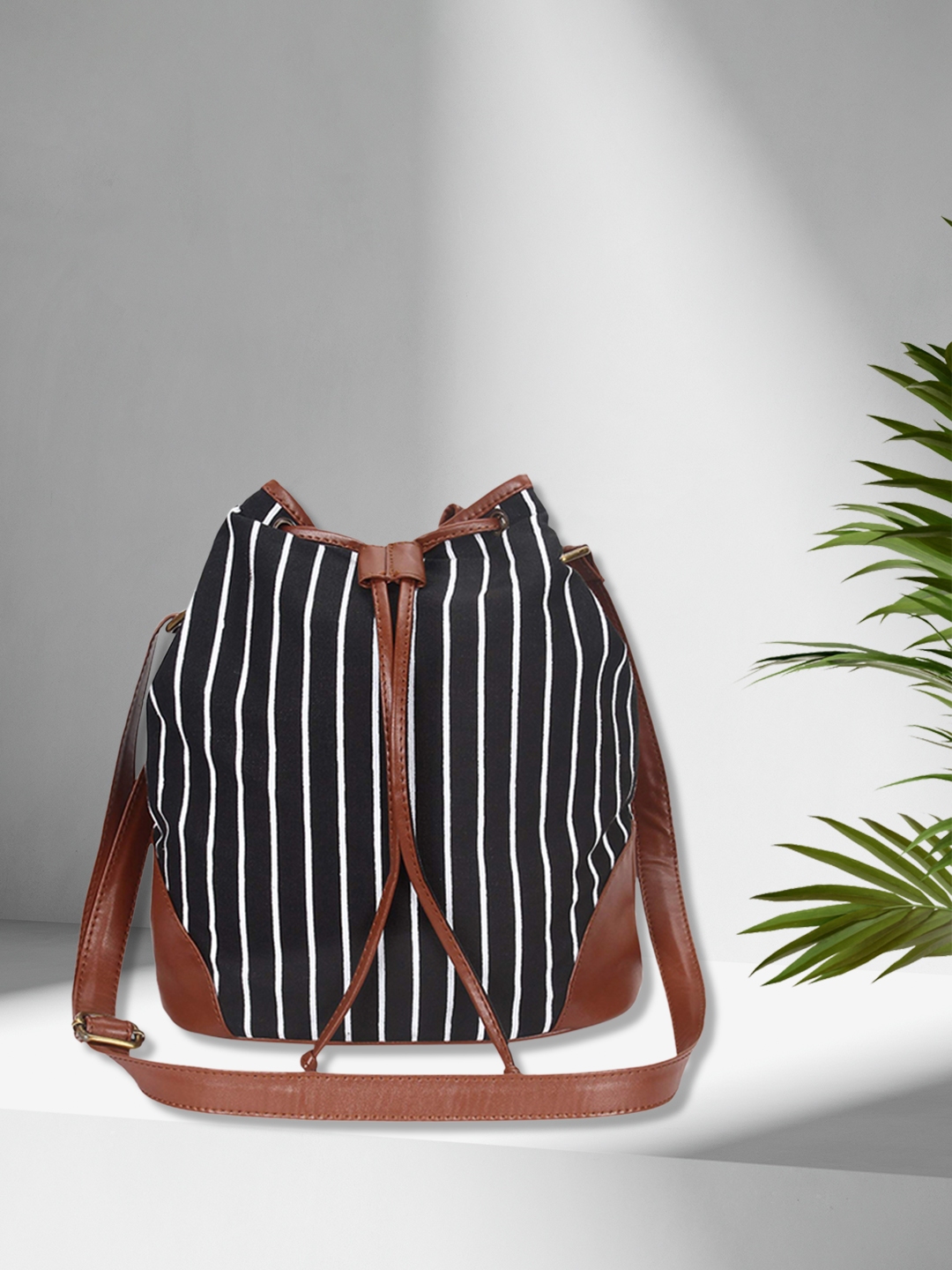 Buy Lychee bags Black White Striped Sling Bag Handbags for Women 8318945 Myntra