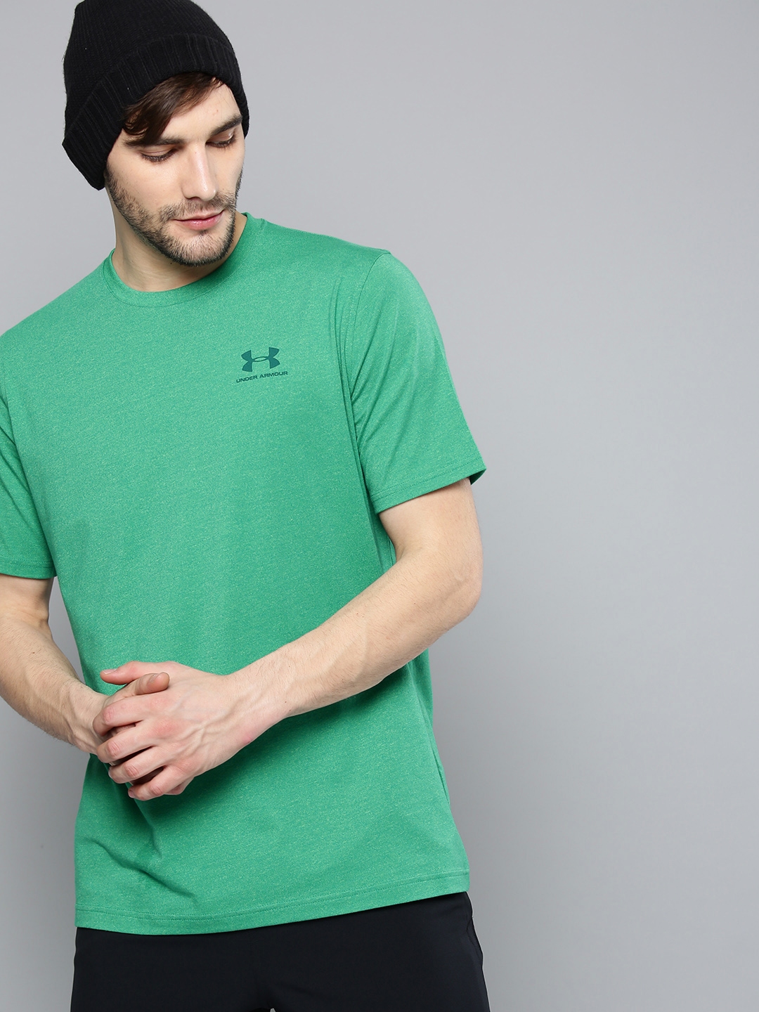 Buy UNDER ARMOUR Men Green Solid Charged Cotton Left Chest Lockup