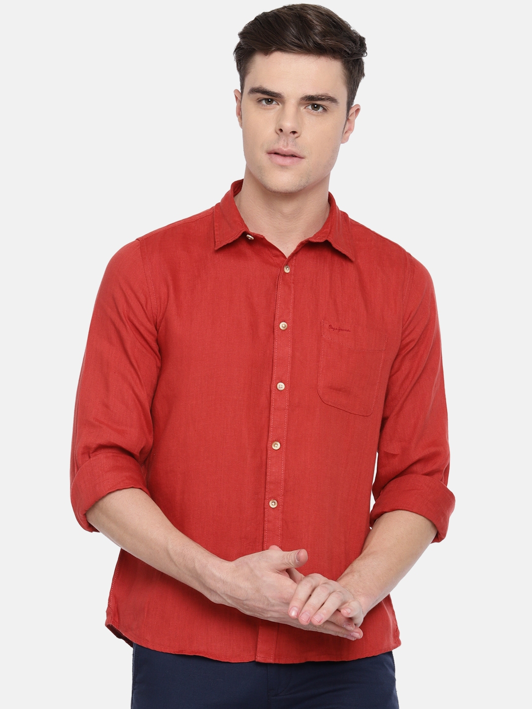 HILO Design Comfort Embellished Detail Cotton Casual Shirt (43) by Myntra