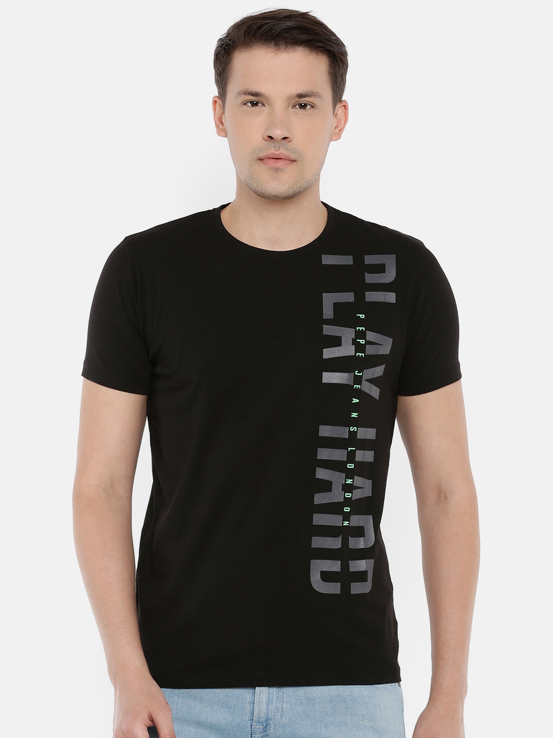 Buy Pepe Jeans Men Black Printed Round Neck T Shirt - Tshirts for Men  8338163 | Myntra