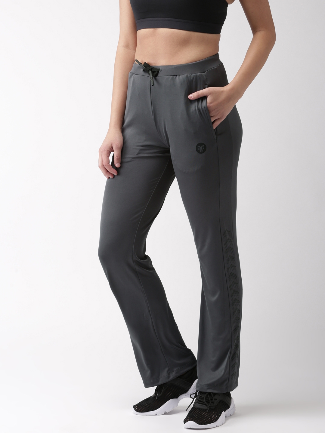Buy 2GO Women Charcoal Grey Solid Go Dry Training Track Pants - Track Pants  for Women 8339047