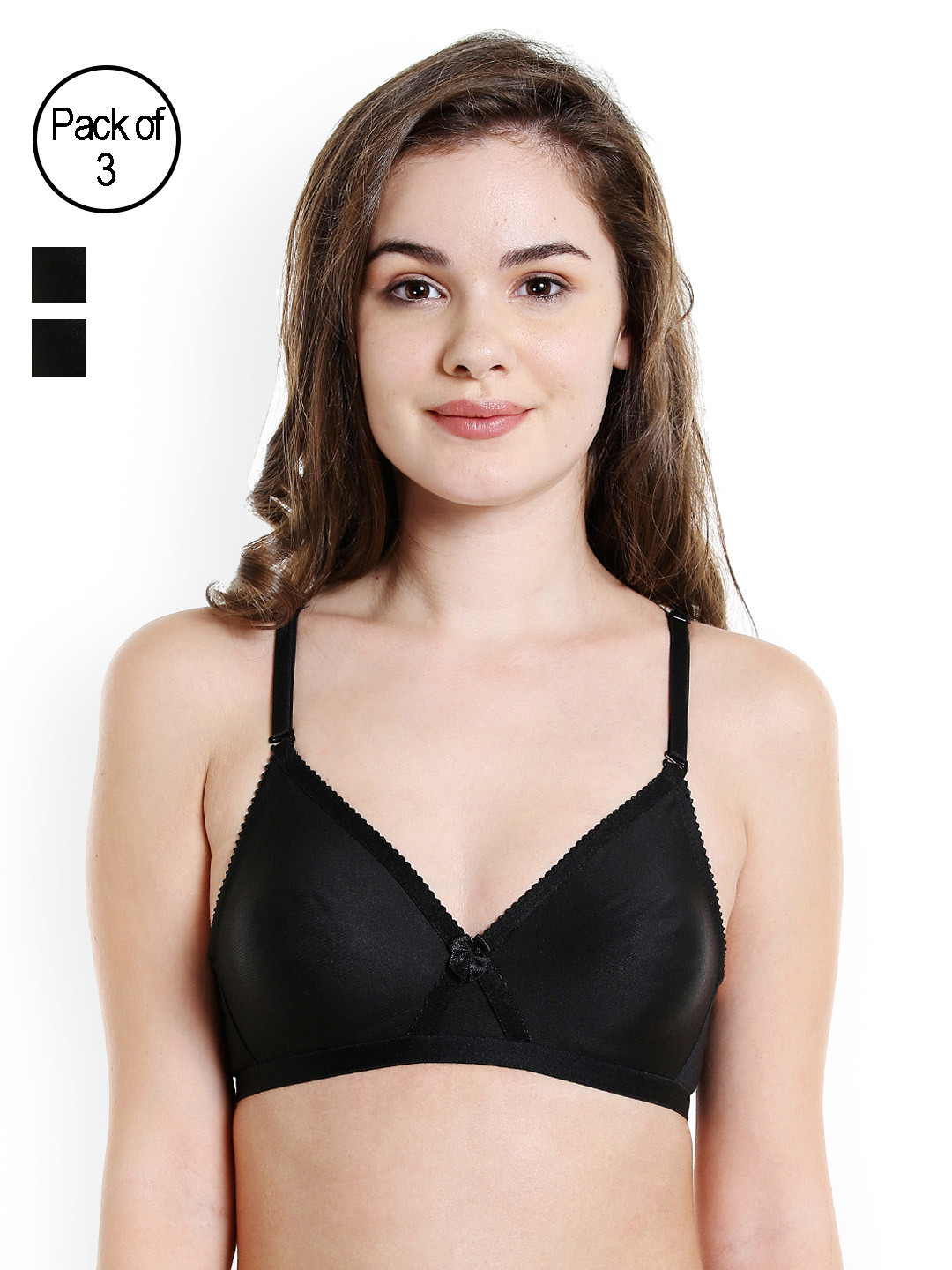 Bodycare Black Solid Non-Wired Non Padded T-shirt Bra E5551BBB