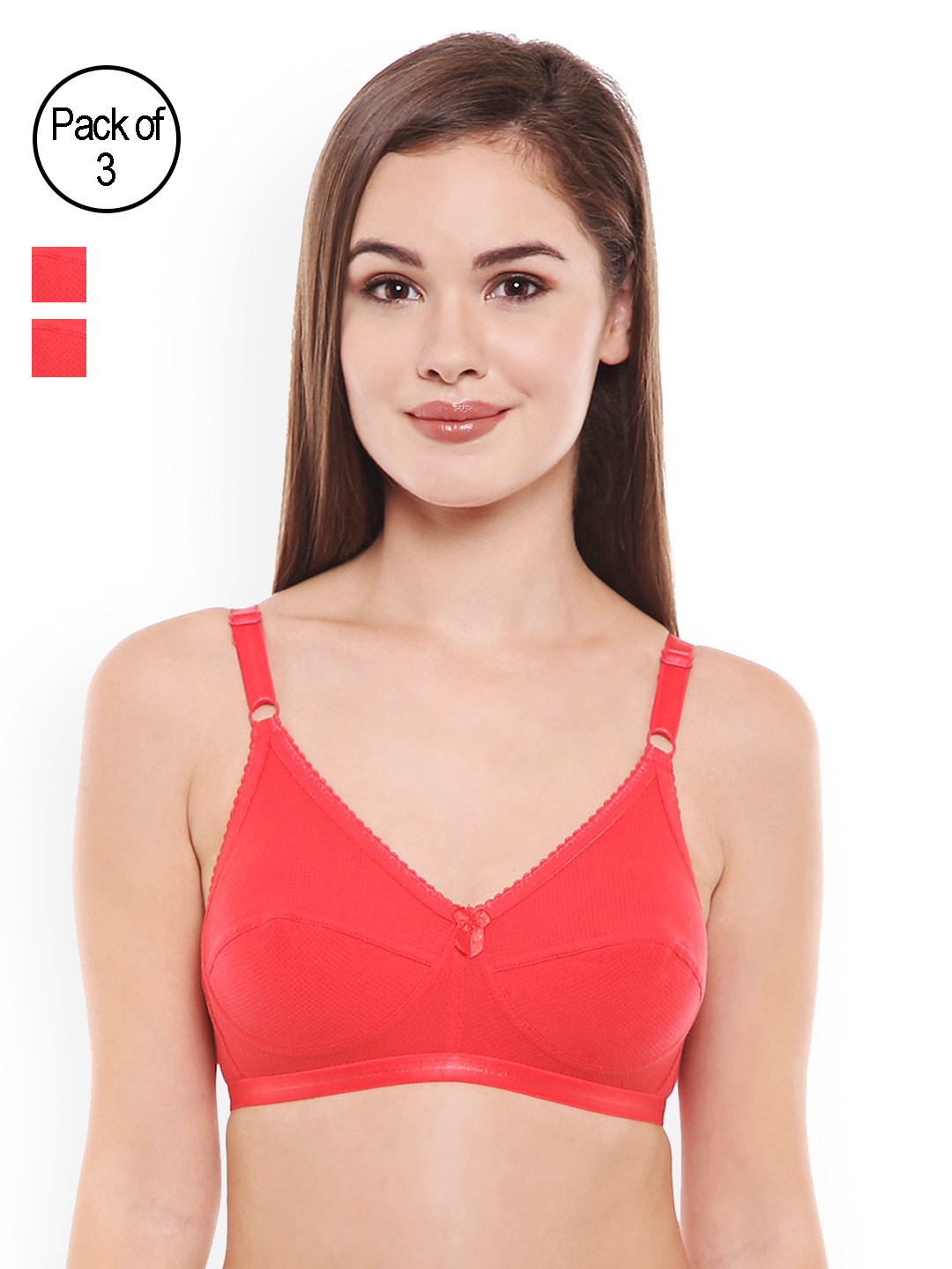 Bodycare Pack of 3 Solid Non-Wired Non Padded Everyday Bra E1517