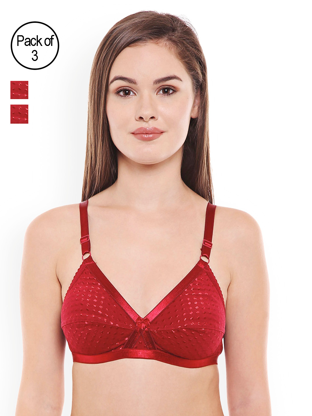 Bodycare Pack of 3Solid Non-Wired Non Padded Everyday Bra E1528