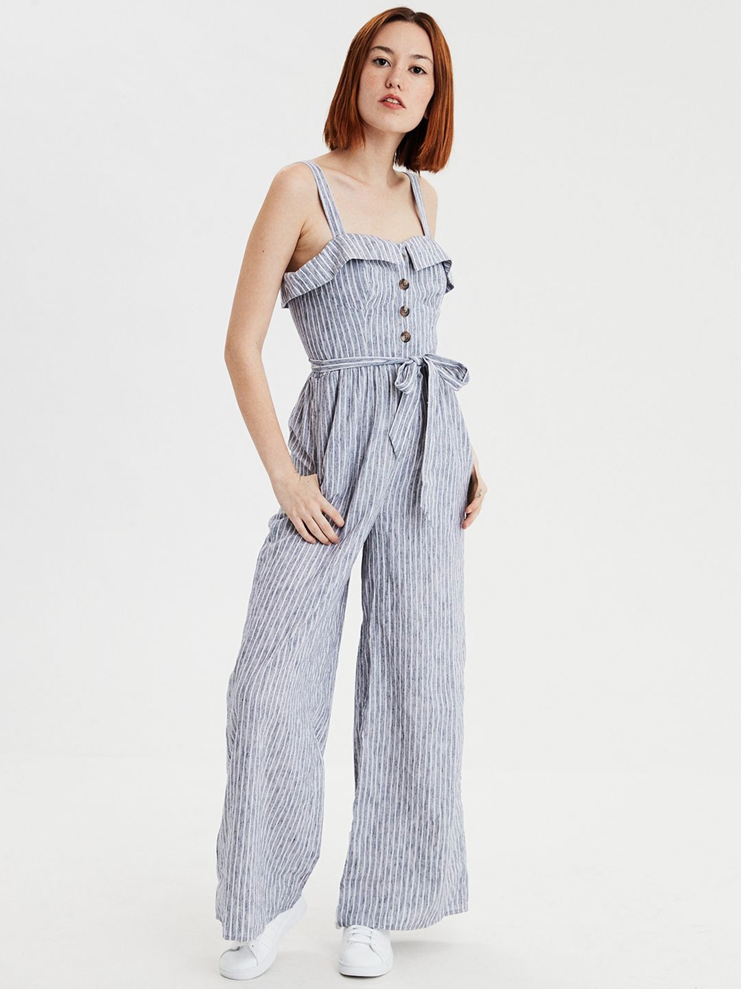 american eagle white jumpsuit