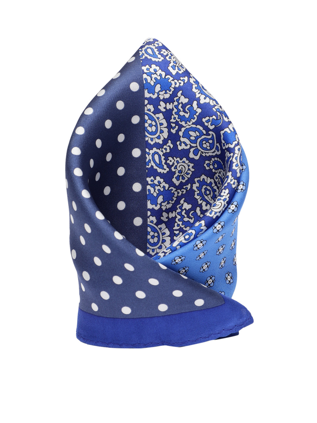 Louis Philippe Blue Printed Pocket Square