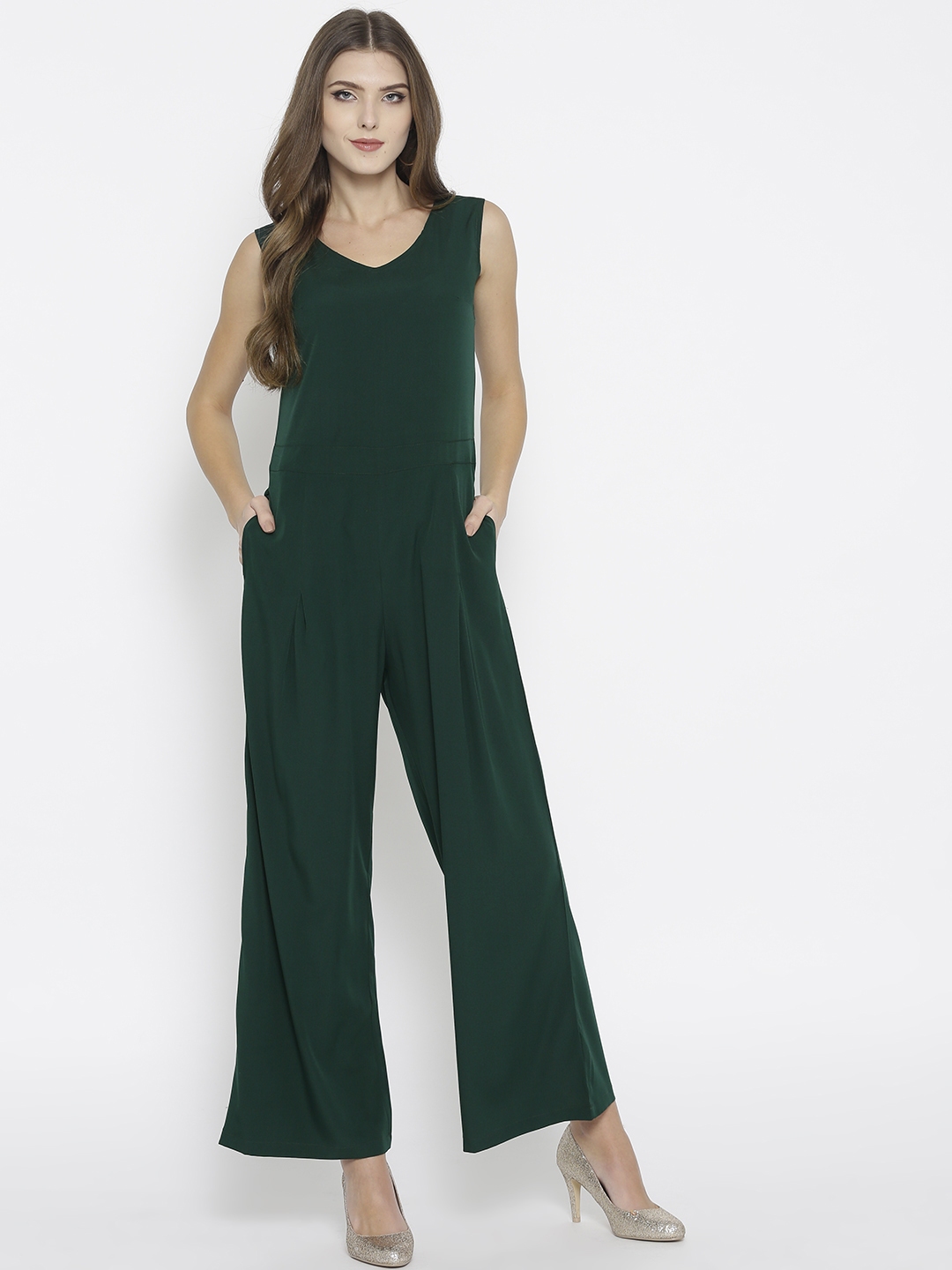 green jumpsuit myntra