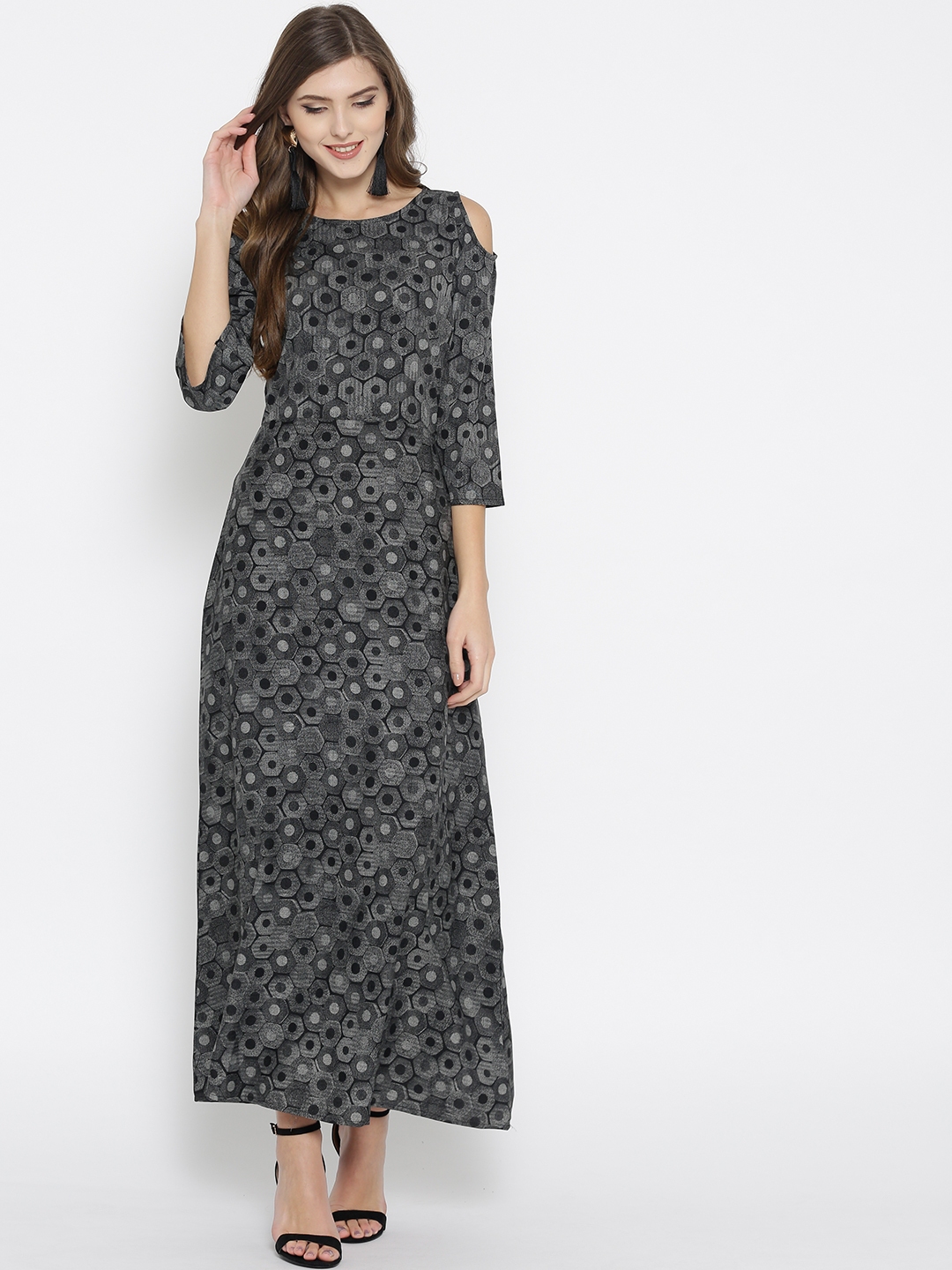 charcoal gray maxi dress