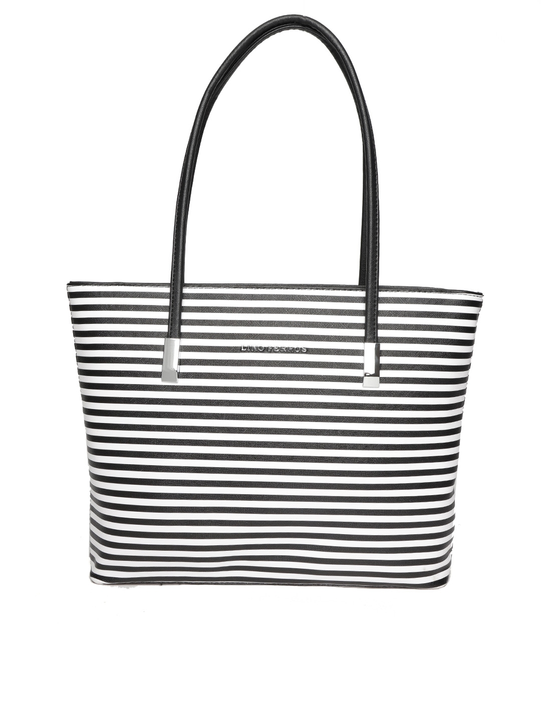 black and white striped crossbody bag