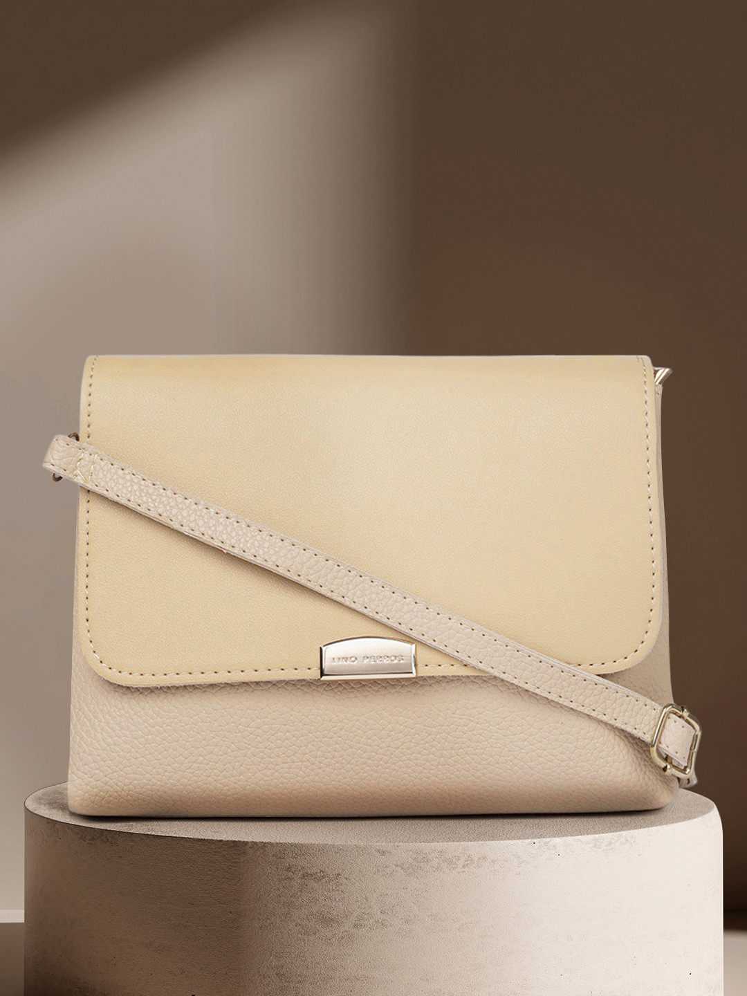 Lino Perros Beige Solid Sling Bag