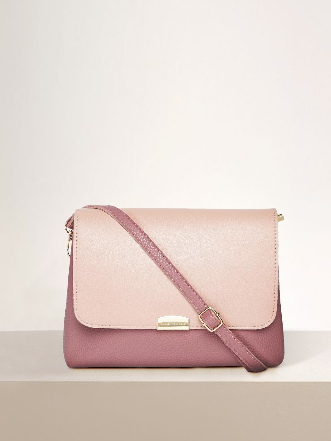 Lino Perros Mauve & Pink Colourblocked Sling Bag