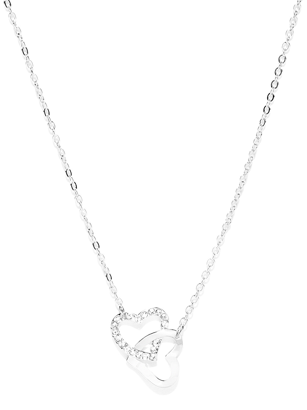 Jewels Galaxy Rhodium-Plated Handcrafted Pendant with Crystals From Swarovski & Chain