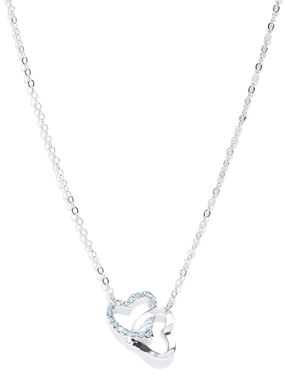 Jewels Galaxy Rhodium-Plated Handcrafted Pendant with Crystals From Swarovski & Chain