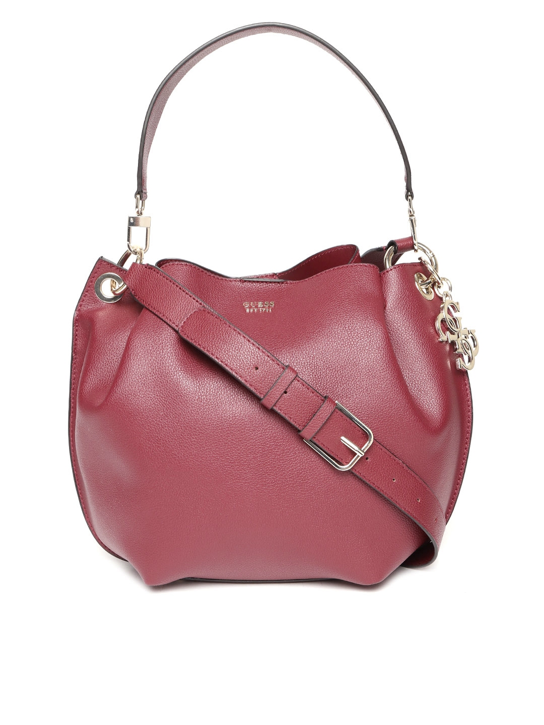 GUESS Maroon Solid Shoulder Bag