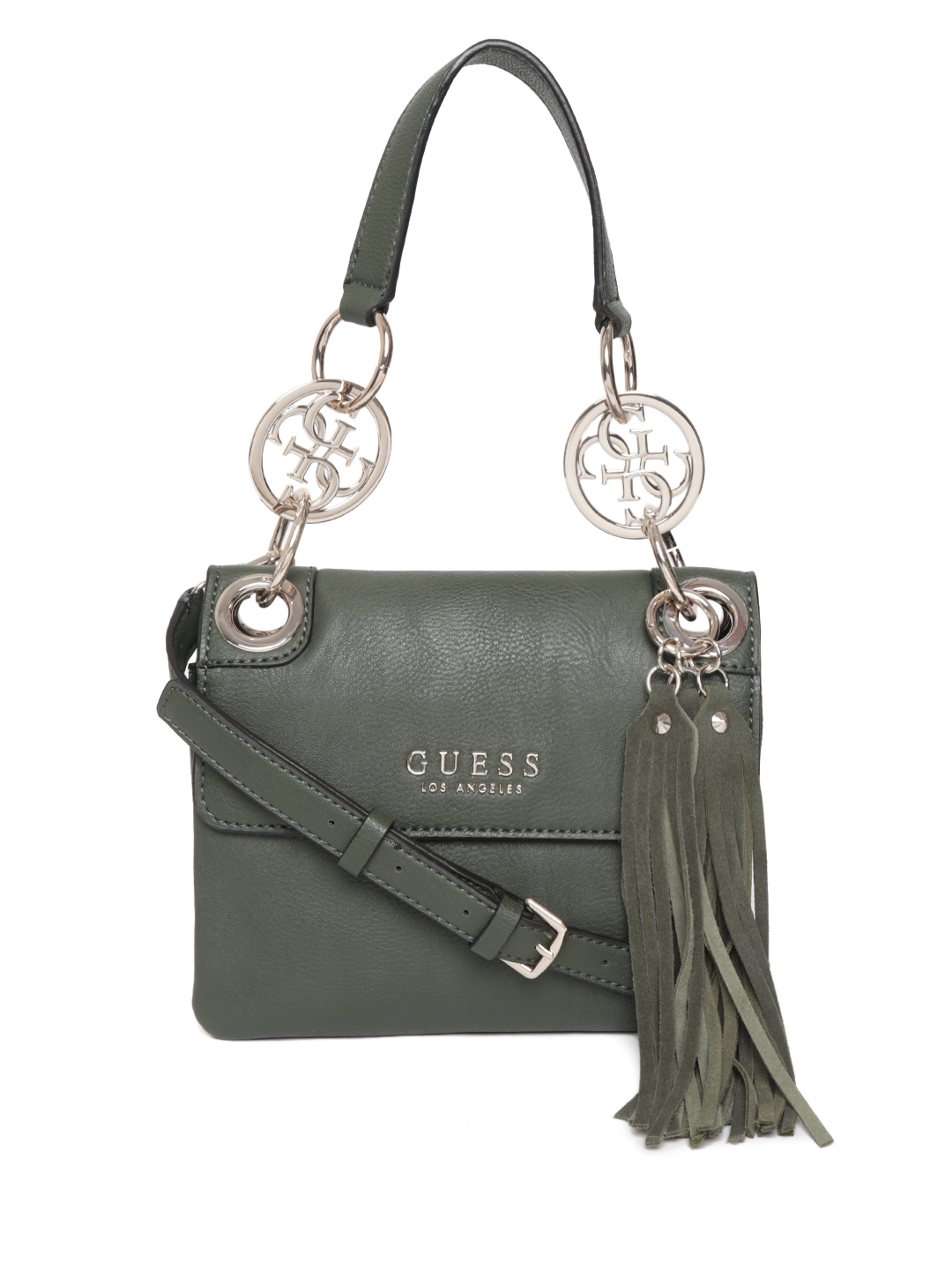 Desconfianza política intelectual Buy GUESS Olive Green Solid Satchel Bag - Handbags for Women 8381691 |  Myntra