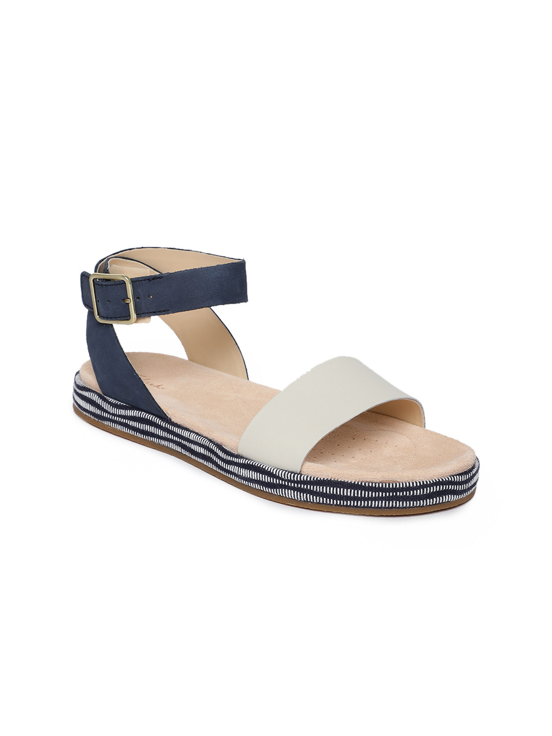 clarks navy blue flats