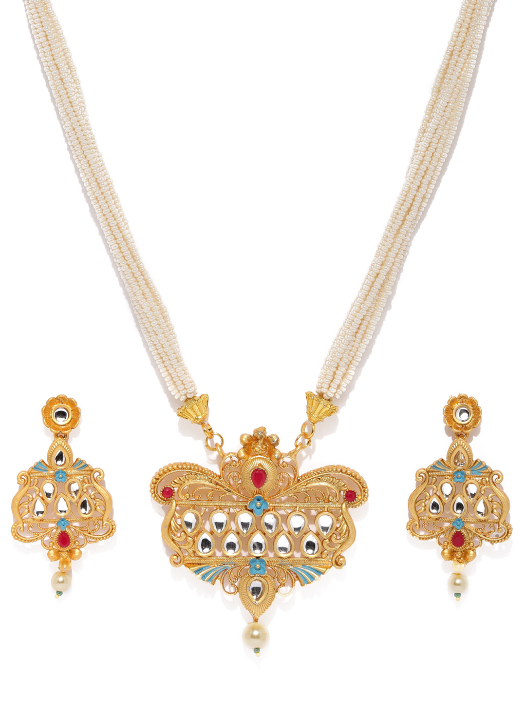 Sukkhi Gold-Plated Mint Collection Jewellery Set