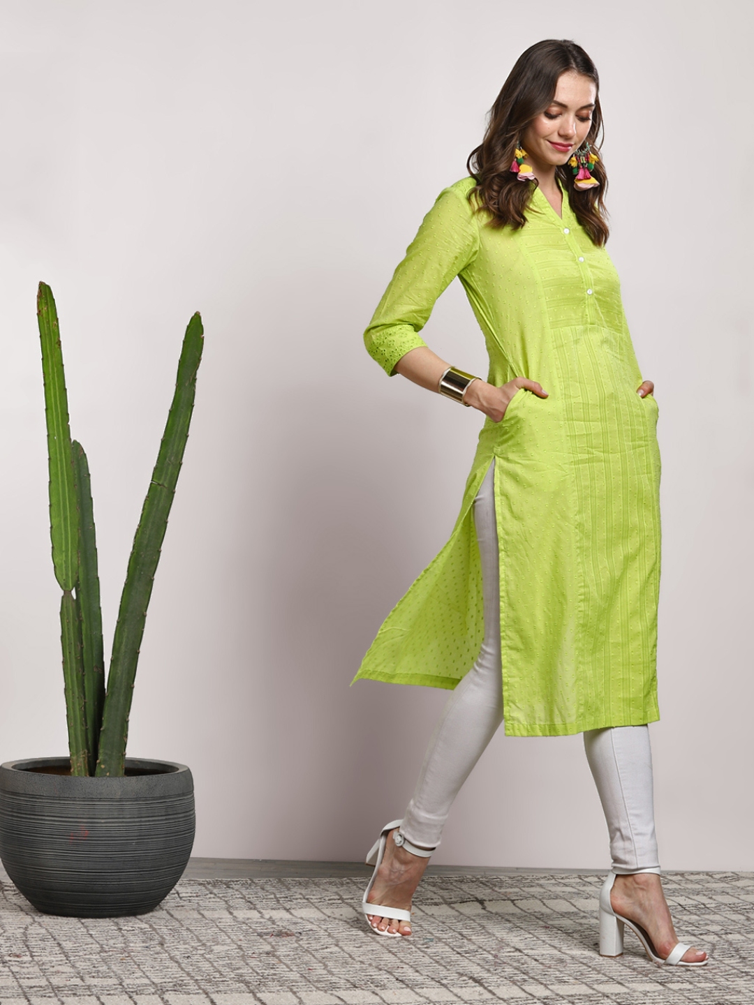 myntra green kurti