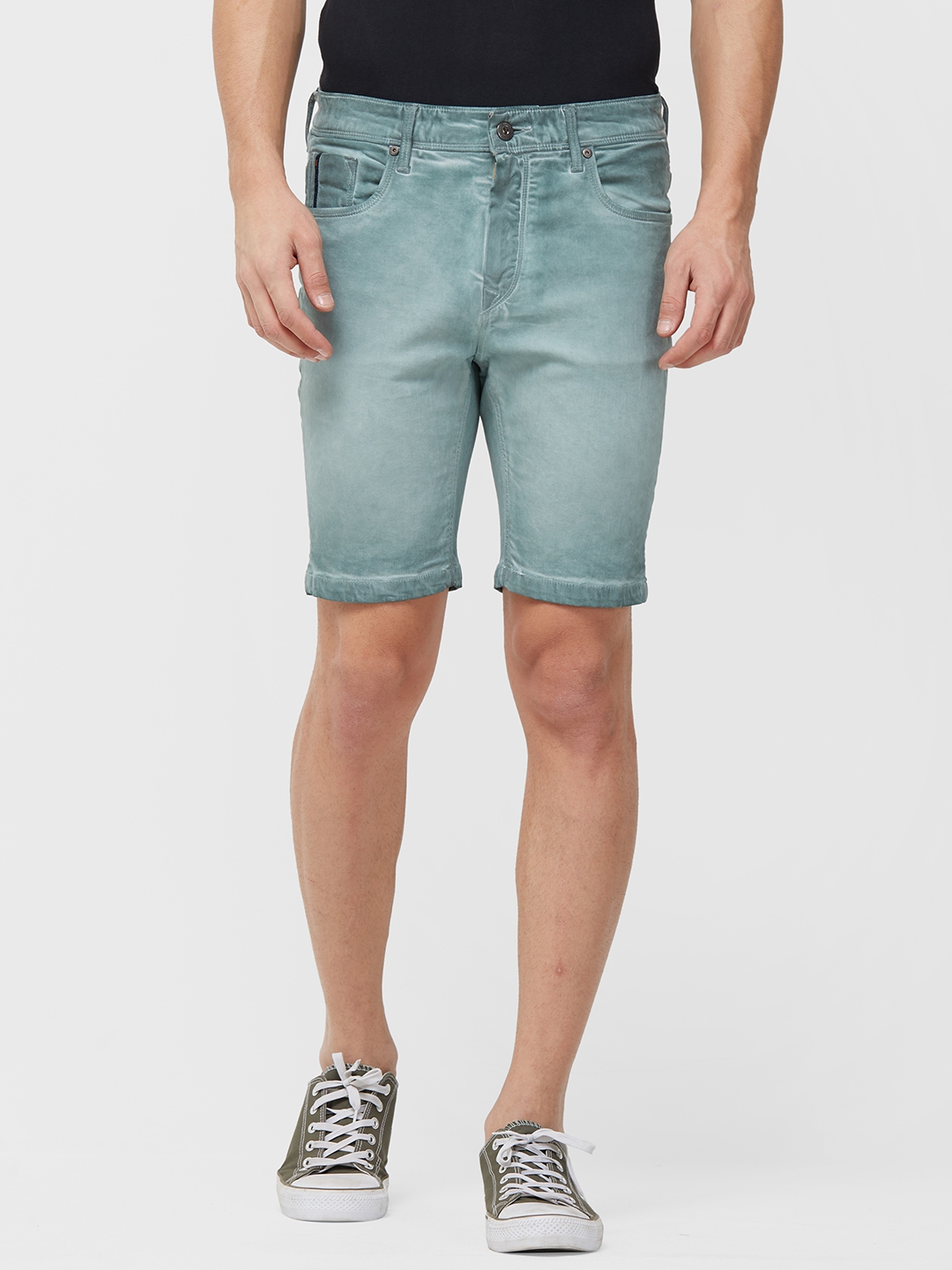 teal chino shorts