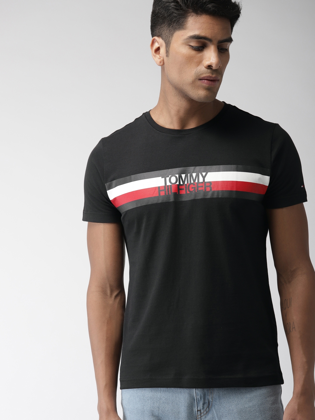 tommy hilfiger mens black t shirt