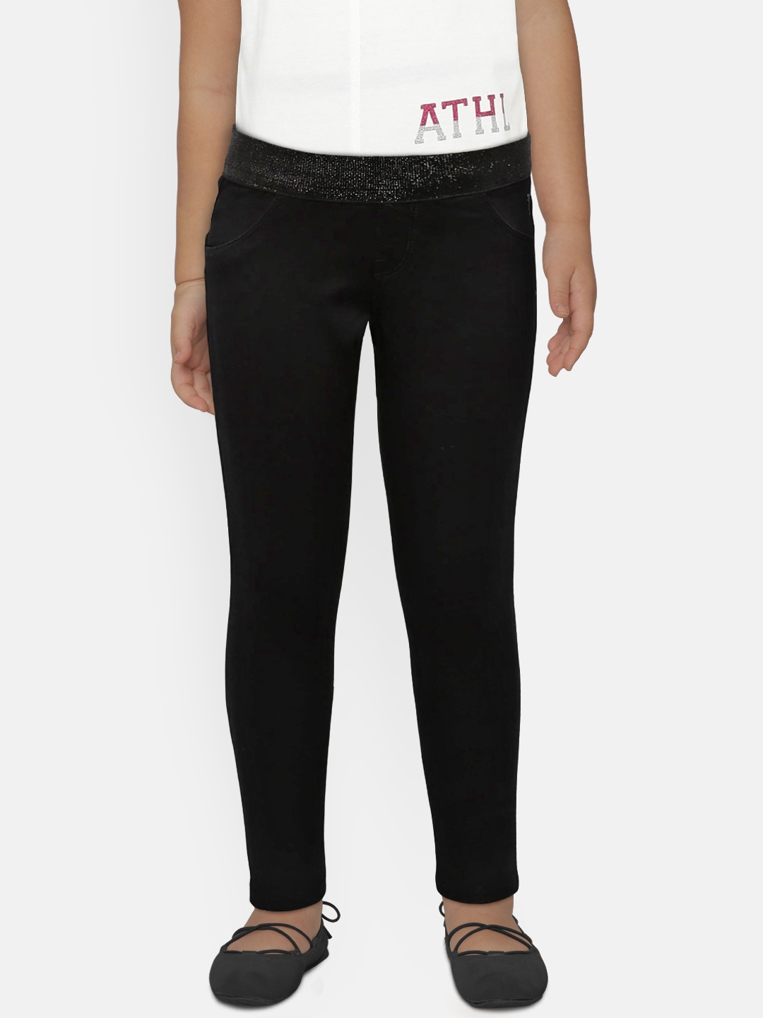 Black best sale jeggings myntra