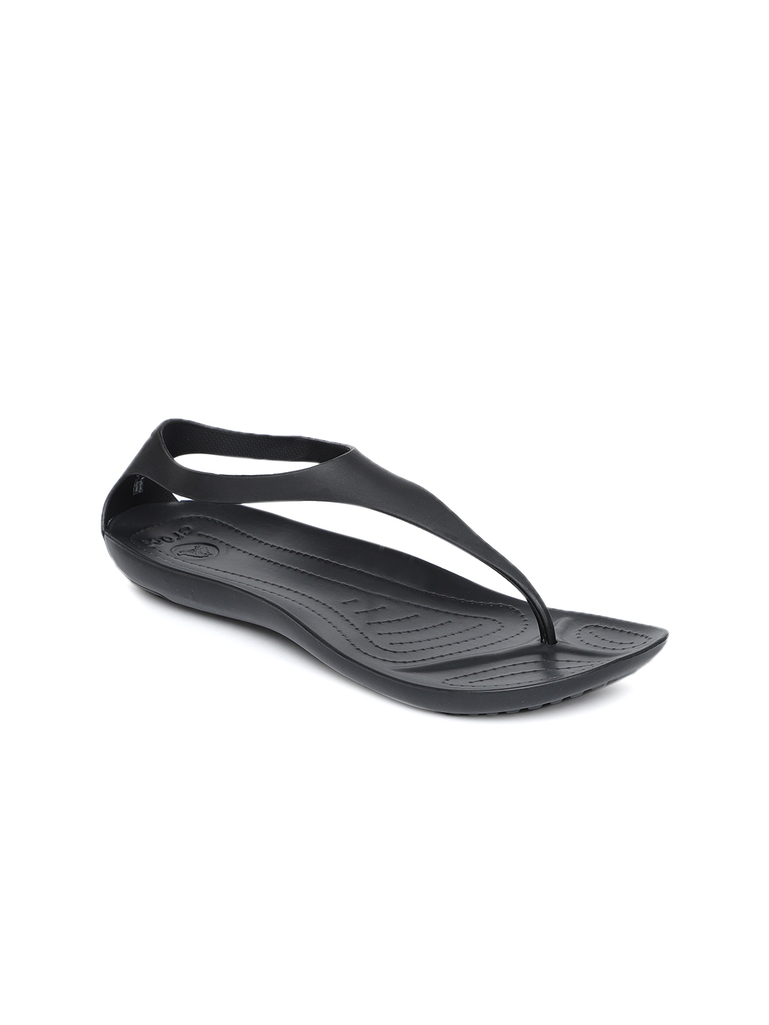 Crocs black solid on sale open toe flats