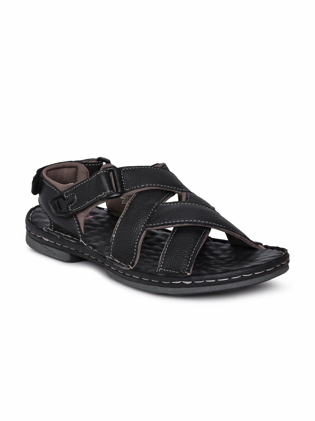 Lee Cooper Men Black Leather Comfort Sandals