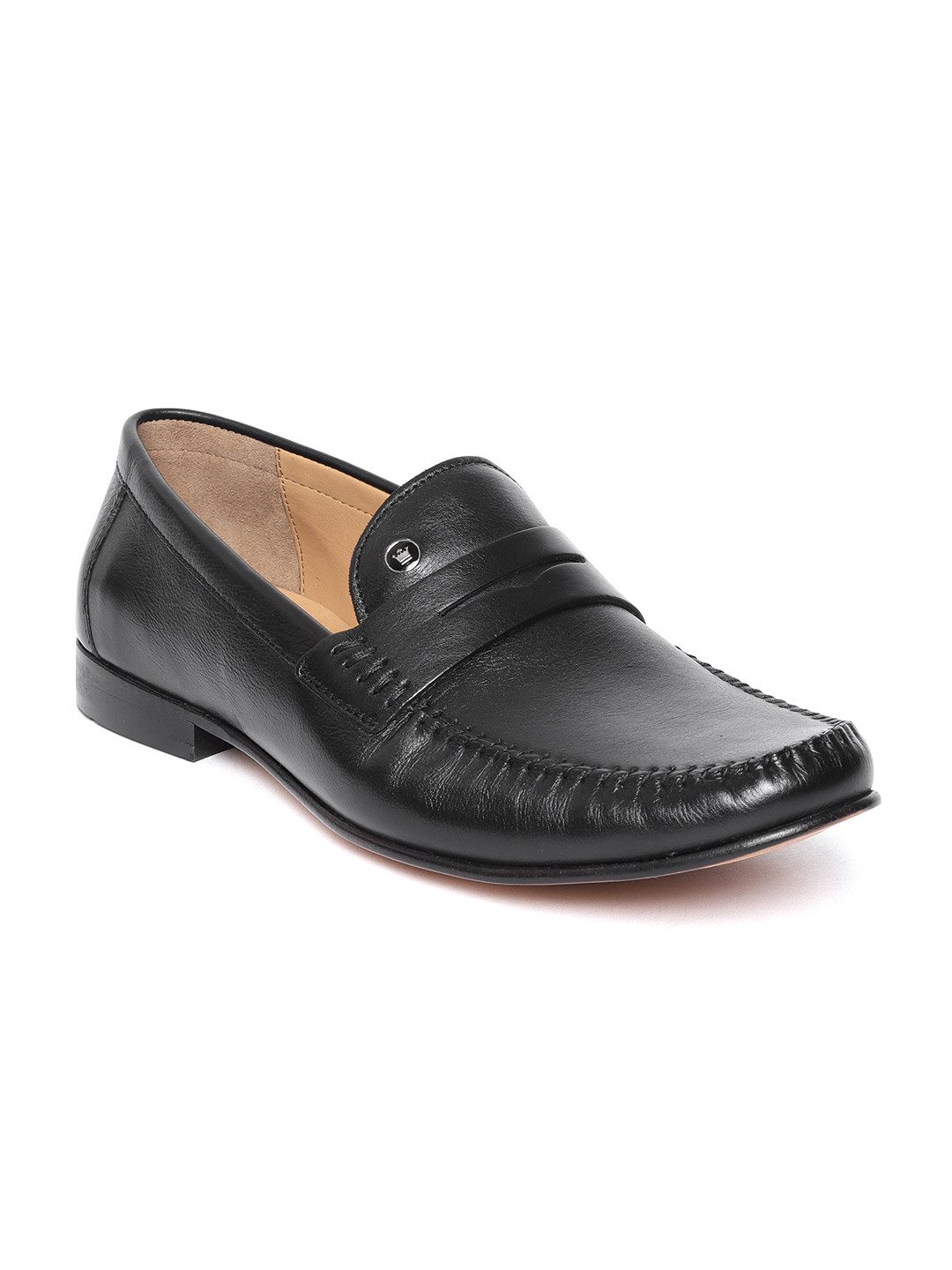 Buy Louis Philippe Men Black Leather 