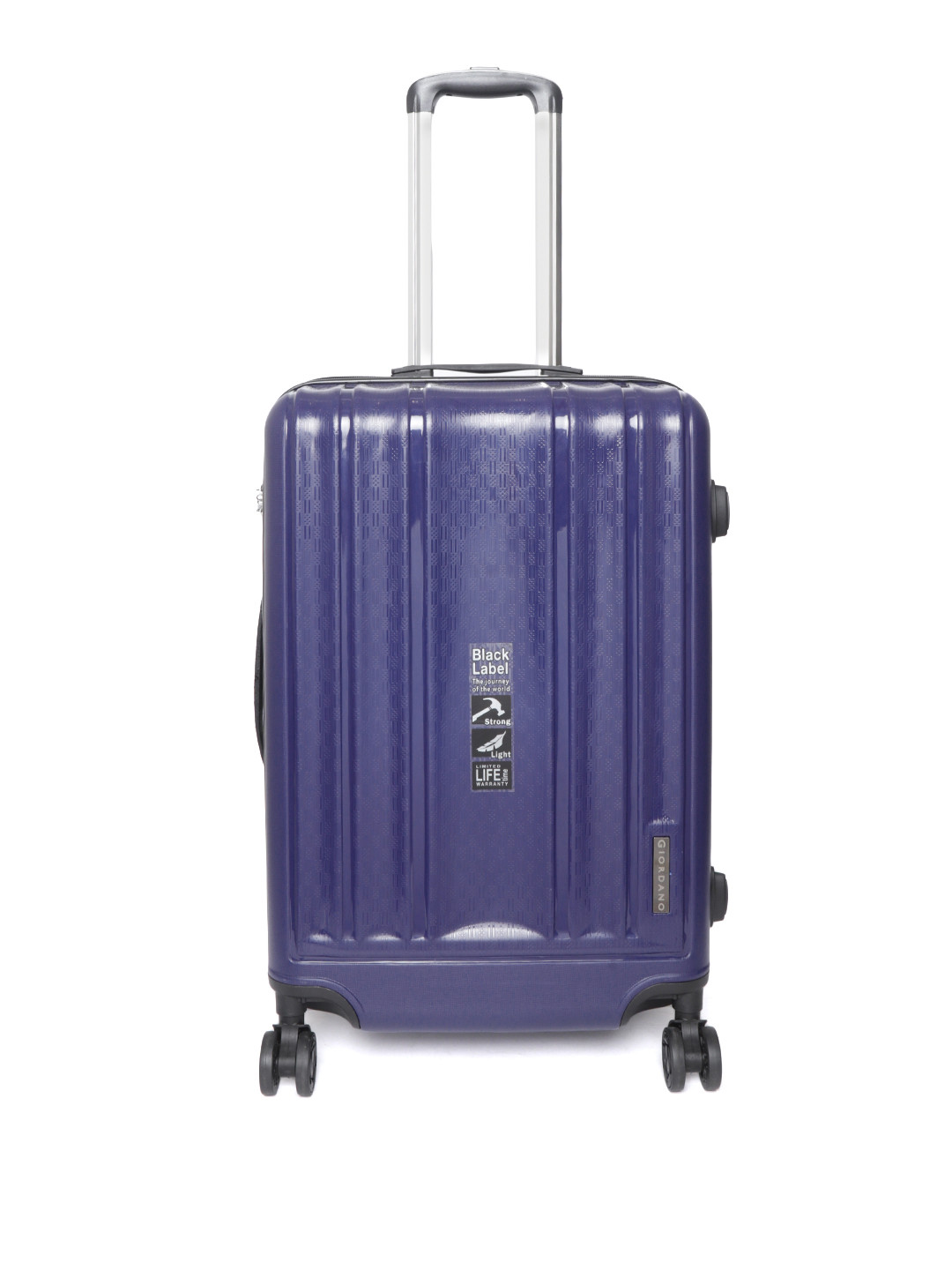 GIORDANO Unisex Blue Textured Large Trolley Suitcase
