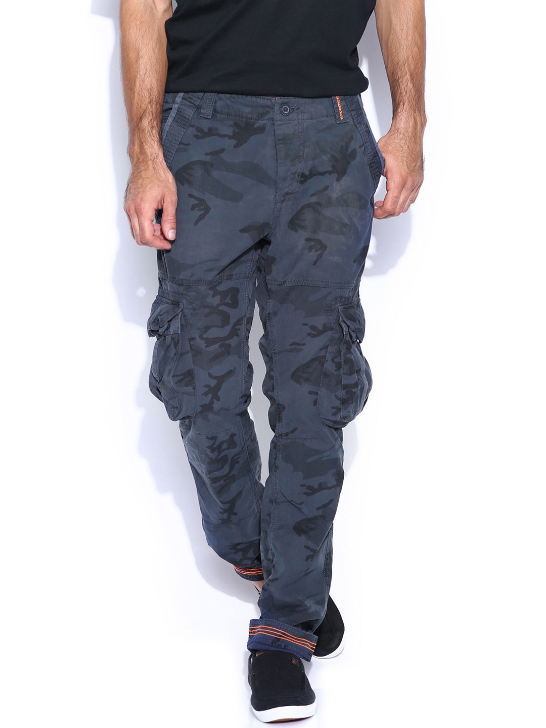 Sapper Cargos  Buy Sapper Mens Navy Blue Solid Cotton Cargo Pant Online   Nykaa Fashion
